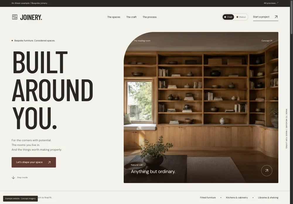 Bespoke Joinery website design preview