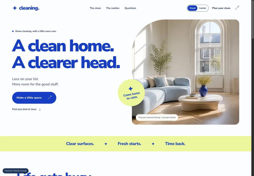 Cleaning website design preview